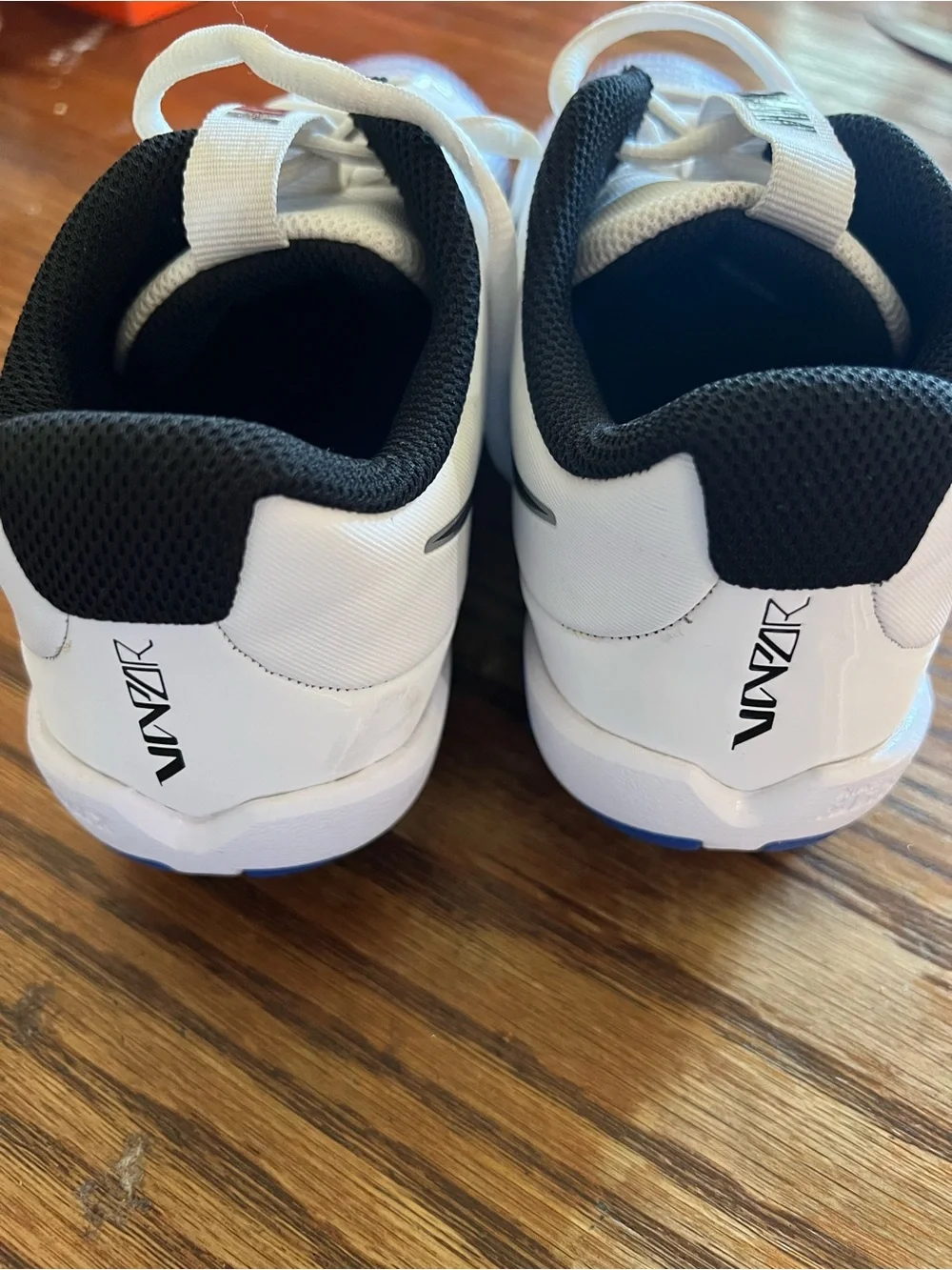 Nike Kids White and Blue Football Cleats